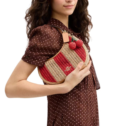 Coach Women's Emily Shoulder Bag With Charm Gold/Red/Tan