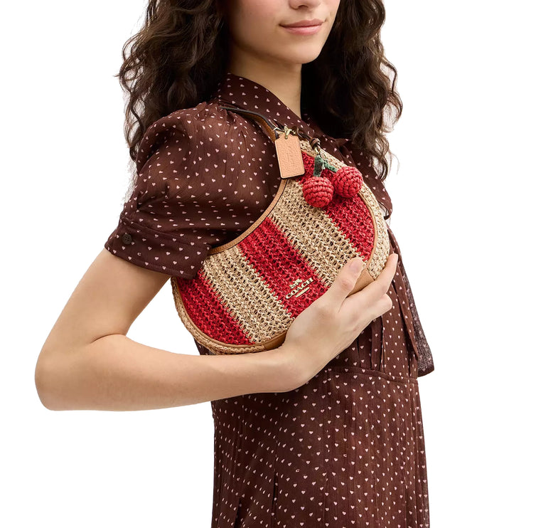 Coach Women's Emily Shoulder Bag With Charm Gold/Red/Tan