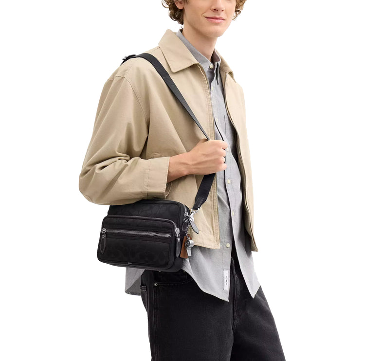 Coach Unisex Dakota Crossbody Bag In Signature Nylon Black