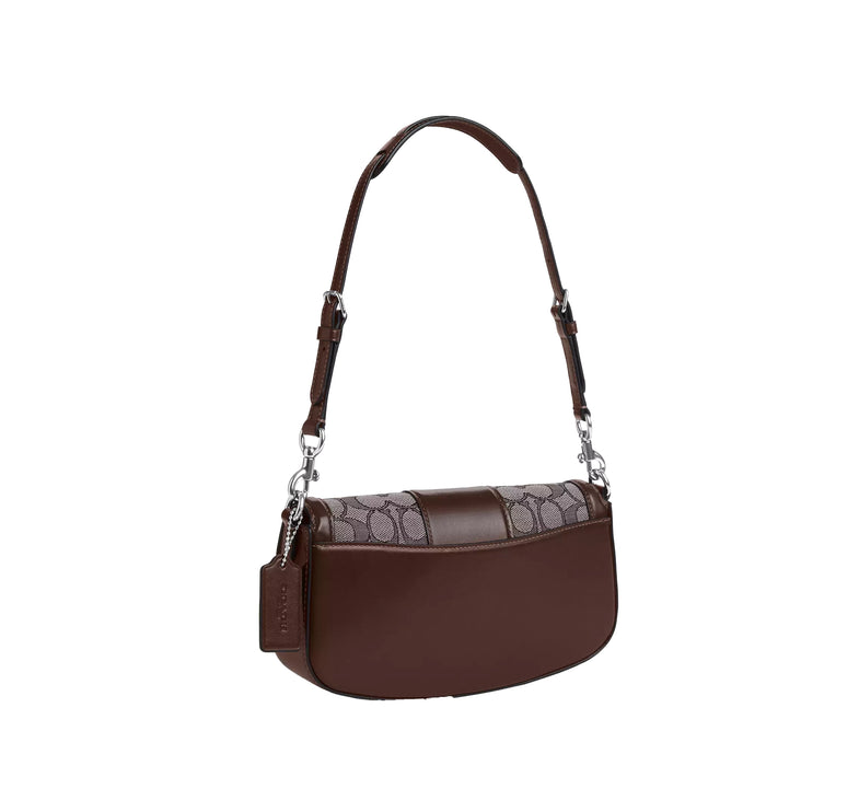 Coach Women's Andrea Shoulder Bag In Signature Jacquard Silver/Oak/Maple