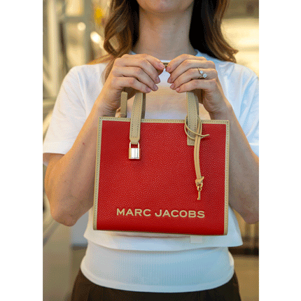 Marc Jacobs Women's Mini Grind Colorblock Leather Tote Red Multi