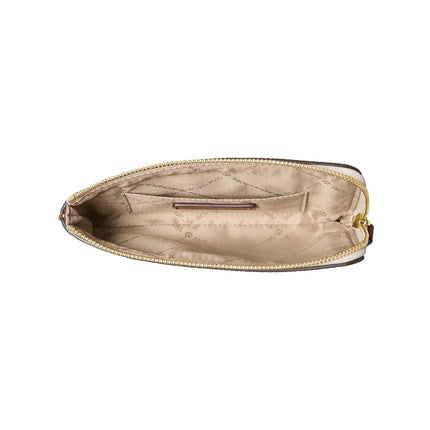 Michael Kors Women's Jet Set Travel Small Signature Logo Wristlet Vanilla