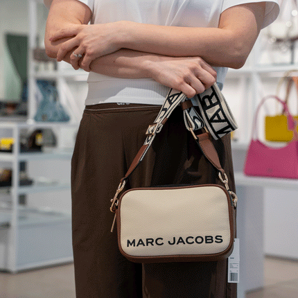 Marc Jacobs Women's Flash Leather Crossbody Bag Colorblock Iced Coffee Multi