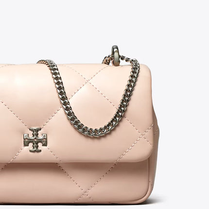 Tory Burch Women's Mini Kira Diamond Quilt Flap Bag Soft Pink