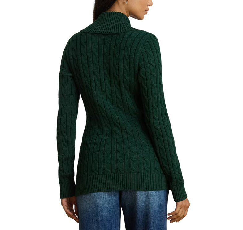 Polo Ralph Lauren Women's Buckle-Trim Cotton Sweater Deep Pine