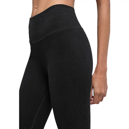alo Women's Seamless High-Waist Two Tone Rib Legging Black