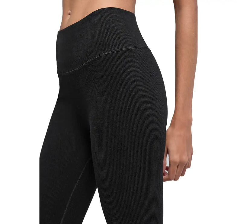 alo Women's Seamless High-Waist Two Tone Rib Legging Black