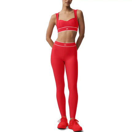 alo Women's Airlift High-Waist Alignment Legging Bright Red/White