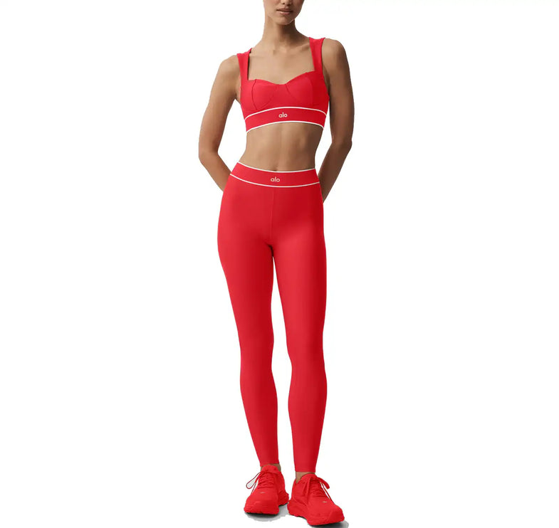 alo Women's Airlift High-Waist Alignment Legging Bright Red/White