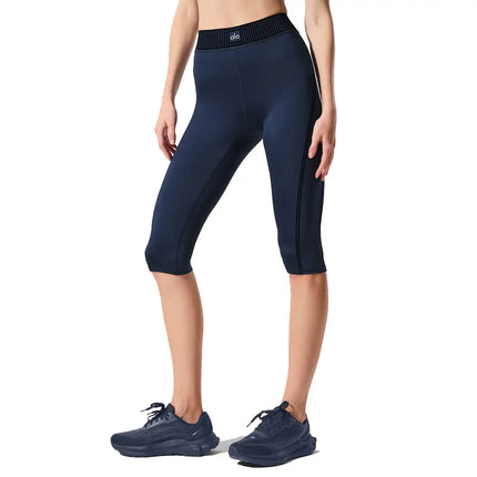 alo Women's Airlift High-Waist Line Up Capri Navy