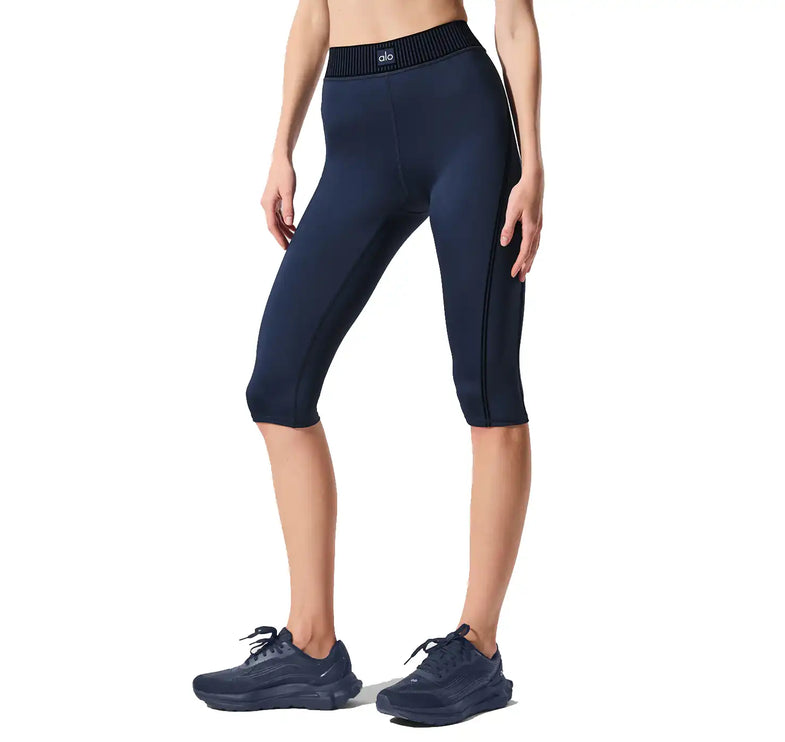 alo Women's Airlift High-Waist Line Up Capri Navy