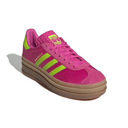 Adidas Women's Gazelle Bold Semi Lucid Fuchsia/Solar Slime/Gold Metallic JI2705