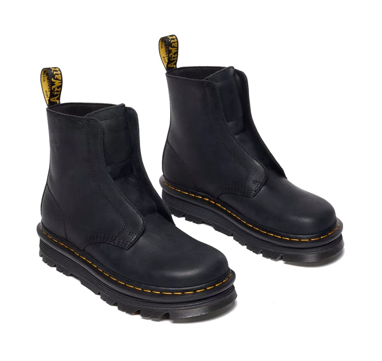 Dr. Martens Unisex Zebzag Laceless Slip On Leather Boots Black