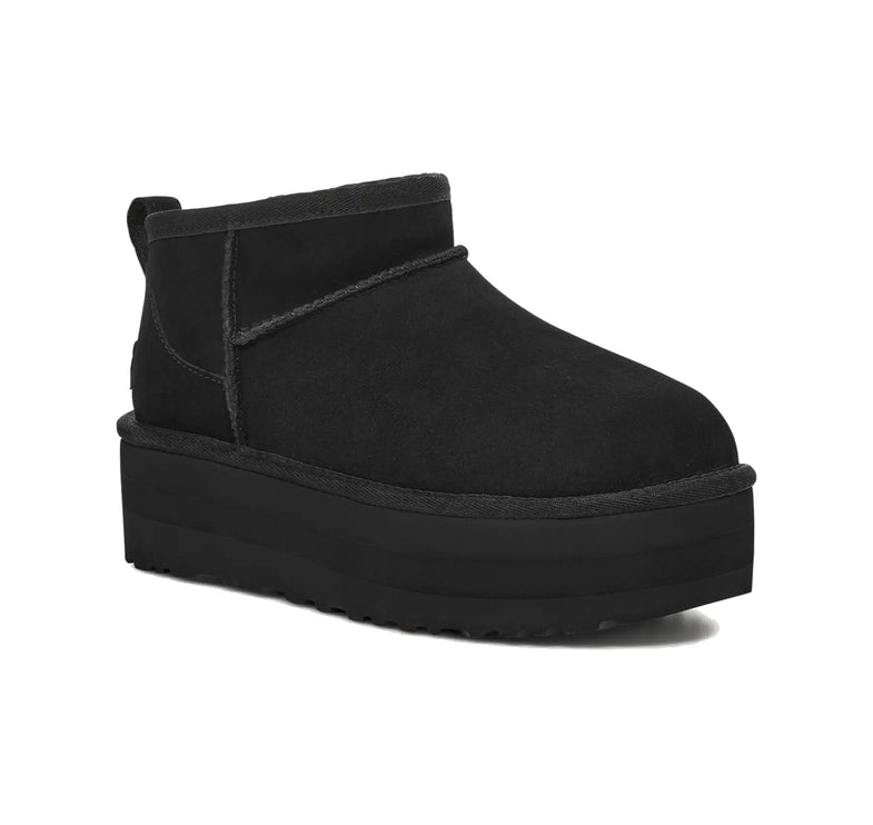 UGG Classic Ultra Mini Platform kadın botu, siyah süet
