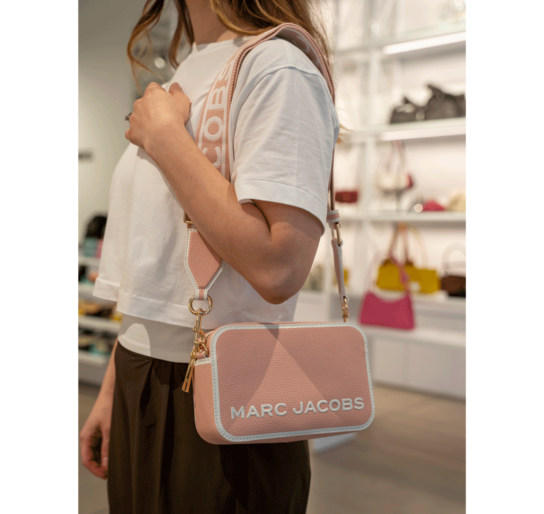 Marc Jacobs Women's Flash Leather Crossbody Bag Colorblock Pink Multi