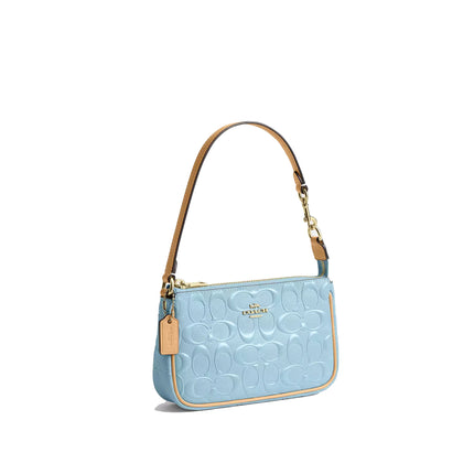Coach Women's Nolita 19 In Signature Leather With Charms Gold/Light Blue