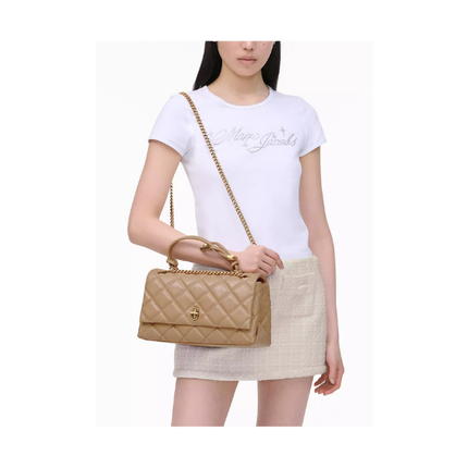 Marc Jacobs Women's The Quilted Dual Convertible Shoulder Bag Camel