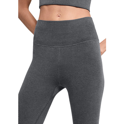 alo Women's Seamless High-Waist Two Tone Rib Legging Dark Misty Grey Heather
