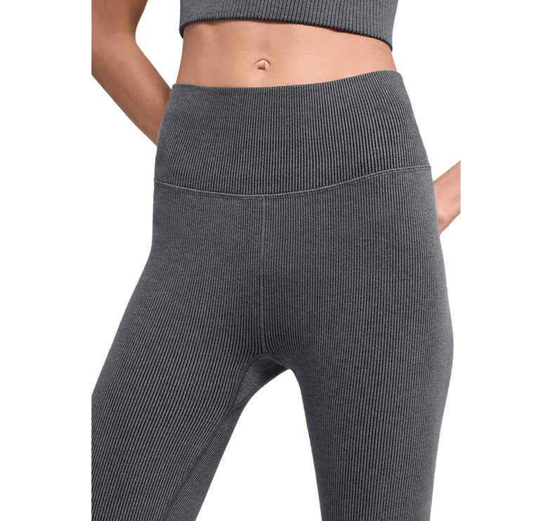 alo Women's Seamless High-Waist Two Tone Rib Legging Dark Misty Grey Heather