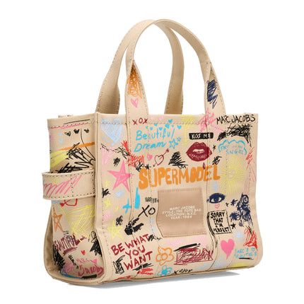 Marc Jacobs Women's The Punk Scribble Canvas Small Tote Bag Beige