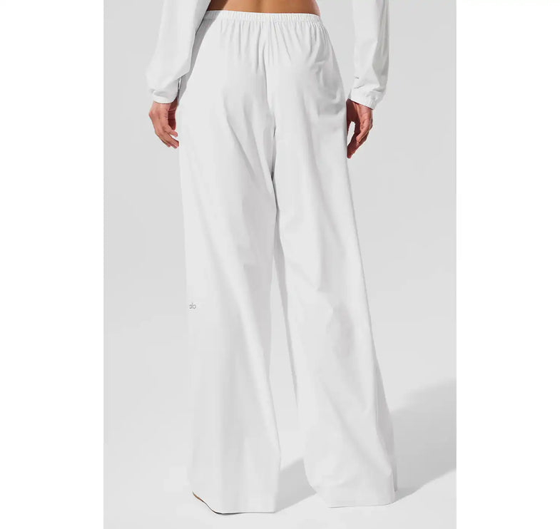 alo Women's Breezy Wide Leg Pant (Long) White