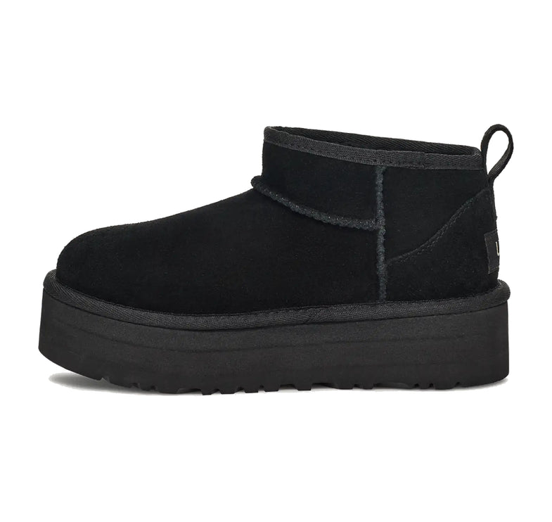 UGG Classic Ultra Mini Platform çocuk botu, siyah süet