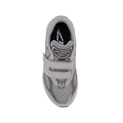 New Balance Little Kid's FuelCell 990v6 Hook & Loop Grey with Silver PV990GL6