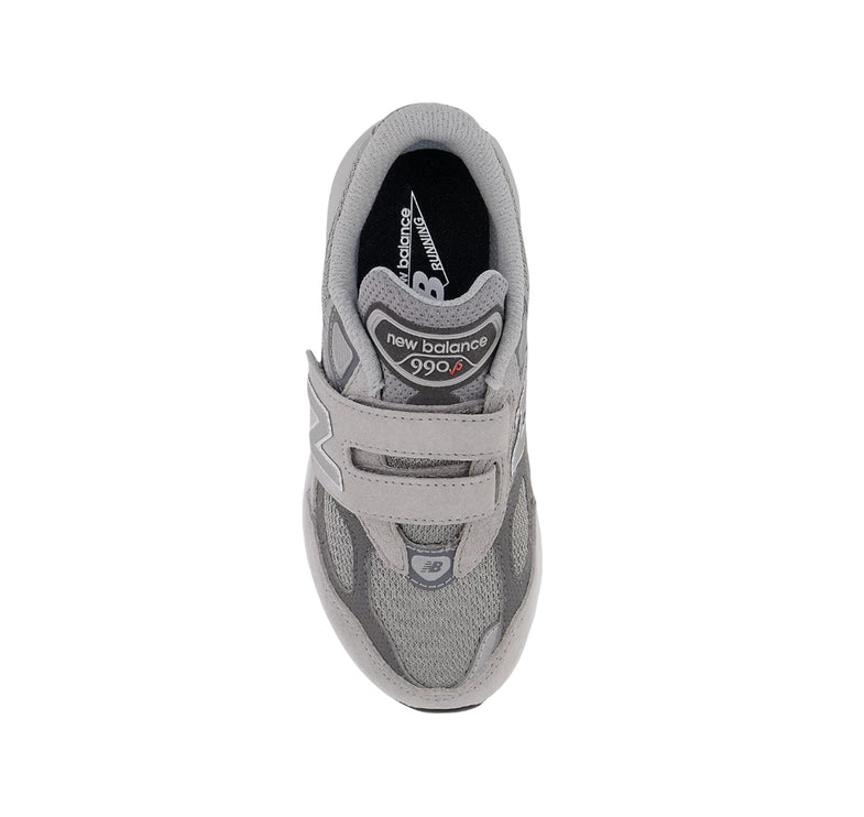 New Balance Little Kid's FuelCell 990v6 Hook & Loop Grey with Silver PV990GL6