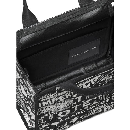 Marc Jacobs Women's The Punk Scribble Canvas Small Tote Bag Black