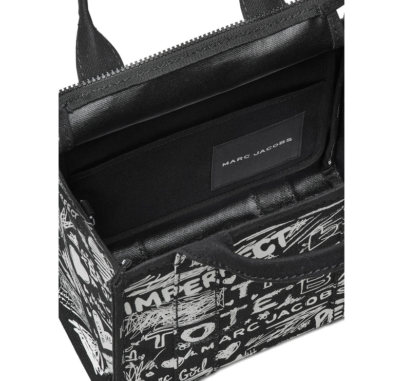 Marc Jacobs Women's The Punk Scribble Canvas Small Tote Bag Black