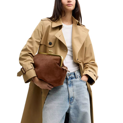 Coach Women's Kisslock Frame Bag 27 Brass/Warm Brown