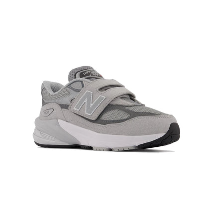 New Balance Little Kid's FuelCell 990v6 Hook & Loop Grey with Silver PV990GL6