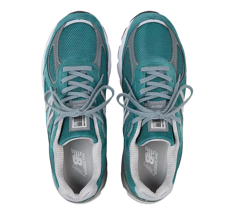 New Balance Made in USA 990v4 Vintage Teal with Grey and White U990OV4