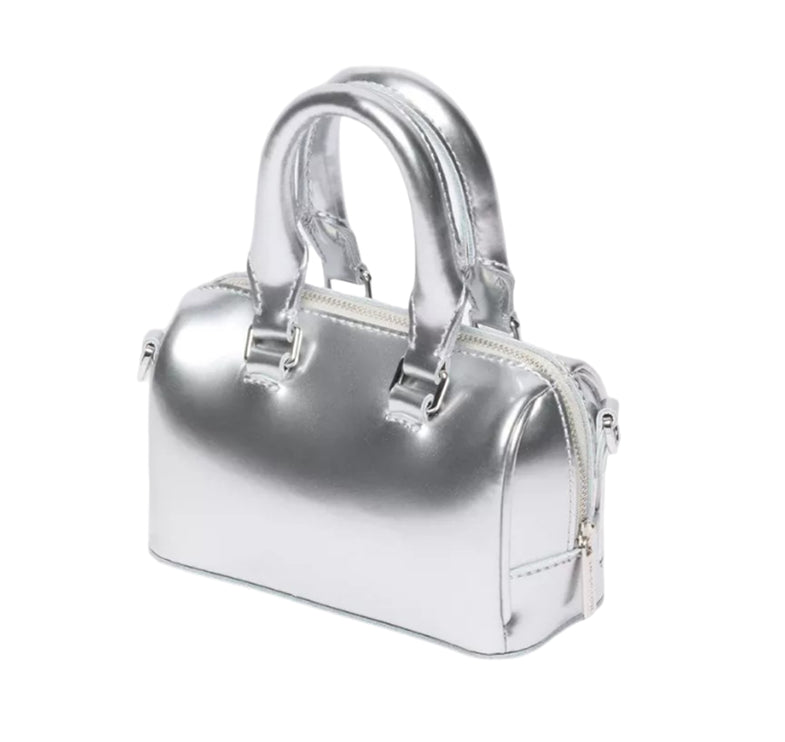 Dr. Martens Mini Top Handle Bag Silver Metallic Patent Lamper Silver