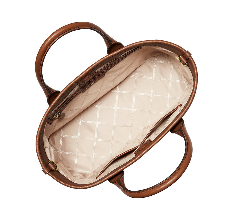 Michael Kors Women's Luisa Medium Pebbled Leather Tote Bag Luggage
