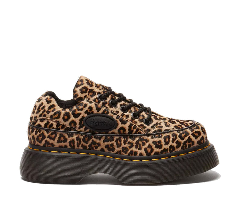 Dr. Martens Women's Buzz 5 Eye Leopard Shoes Light Tan