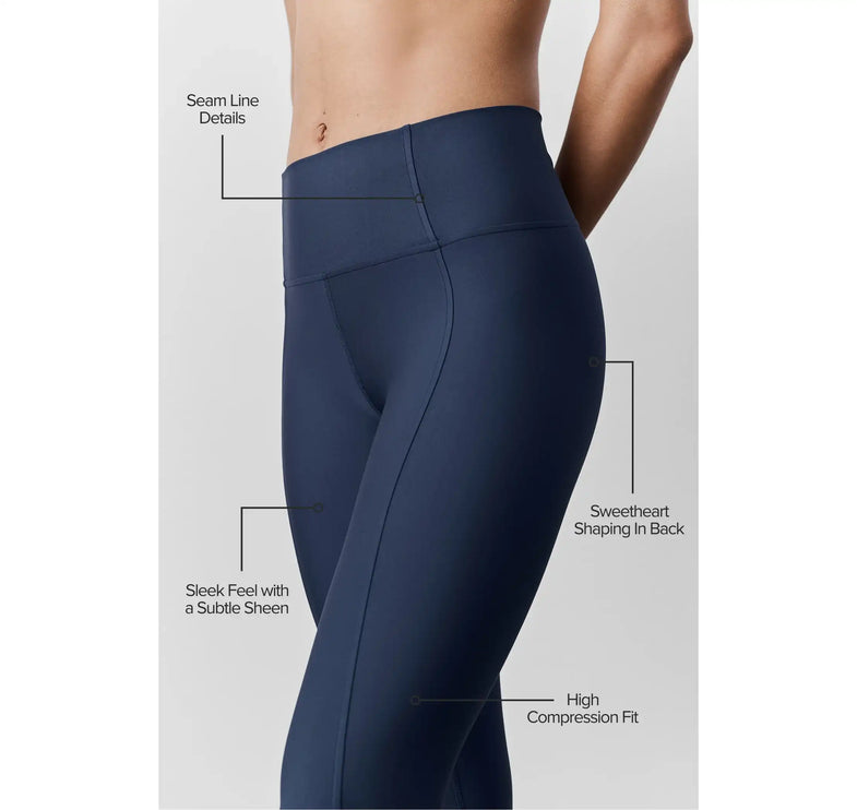 alo Women's Airlift High-Waist 7/8 Fine Line Legging Navy