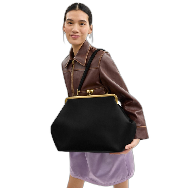 Coach Women's Large Kisslock Frame Bag Brass/Black