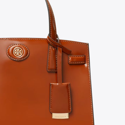 Tory Burch Women's Small Robinson Spazzolato Satchel DARK SIENNA