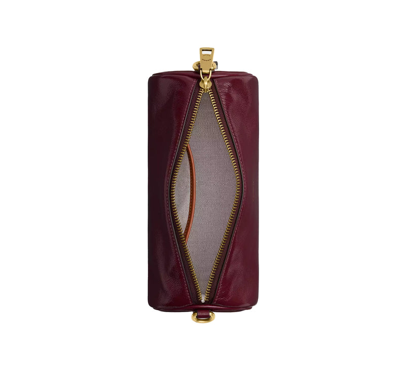 Coach Women's Barrel Bag Brass/Dark Cherry