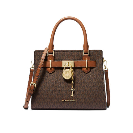 Michael Kors Women's Hamilton Small Logo Satchel Brown