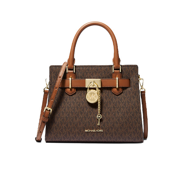 Michael Kors Women's Hamilton Small Logo Satchel Brown