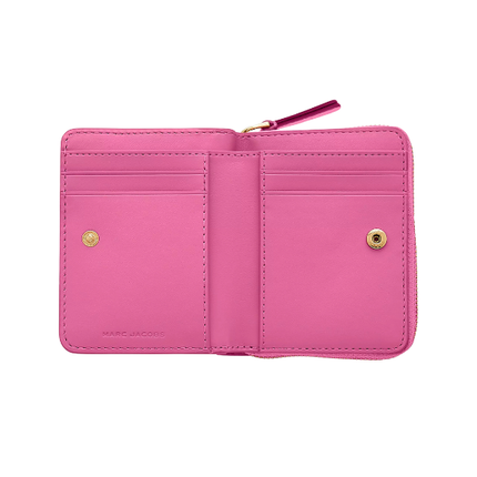 Marc Jacobs Women's The Leather Mini Compact Wallet Bow Pink