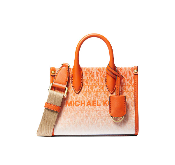 Michael Kors Women's Mirella Extra Small Ombré Logo Crossbody Bag Poppy