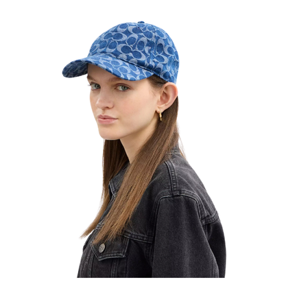 Coach Unisex Signature Denim Baseball Hat Denim