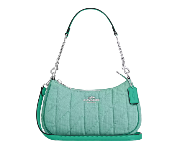 Coach Women's Teri Shoulder Bag Silver/Ivy/Green
