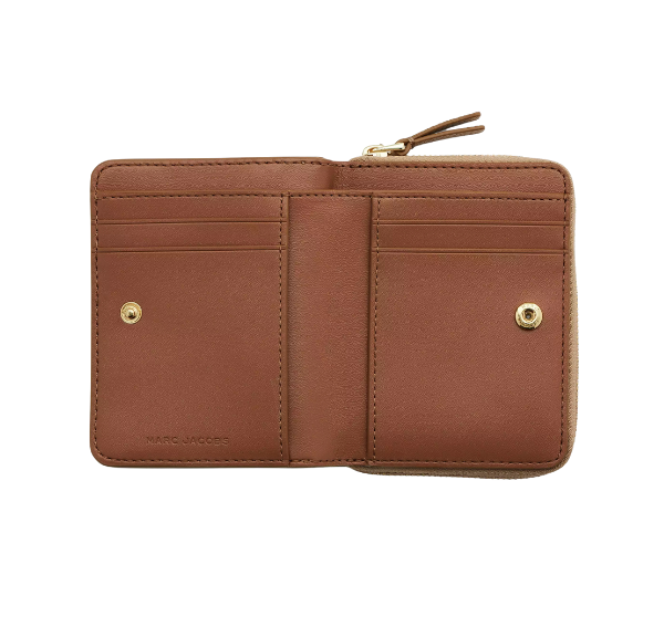 Marc Jacobs Women's The Leather Mini Compact Wallet Camel