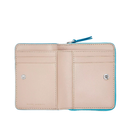Marc Jacobs Women's The Leather Mini Compact Wallet Pool