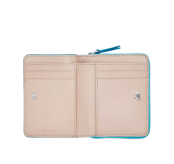 Marc Jacobs Women's The Leather Mini Compact Wallet Pool