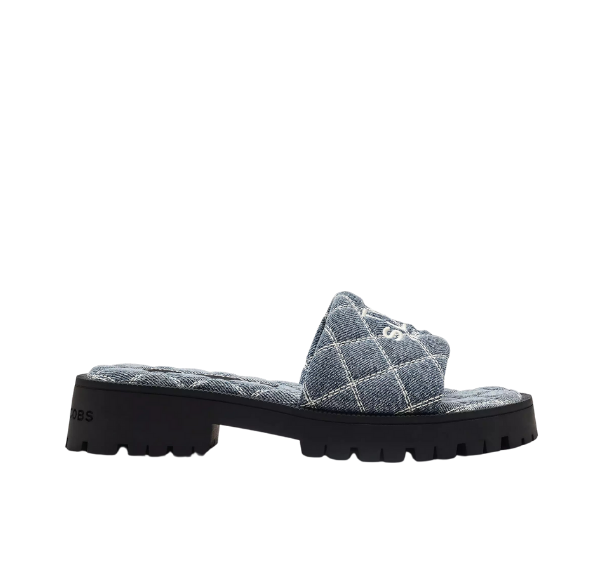 Marc Jacobs Women's The Quilted Denim Lug Sole Slide Denim
